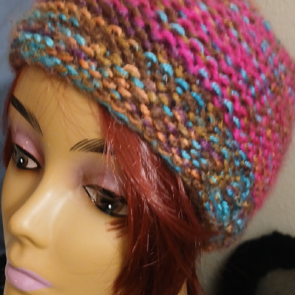 Multicolor Knit Beanie Hat